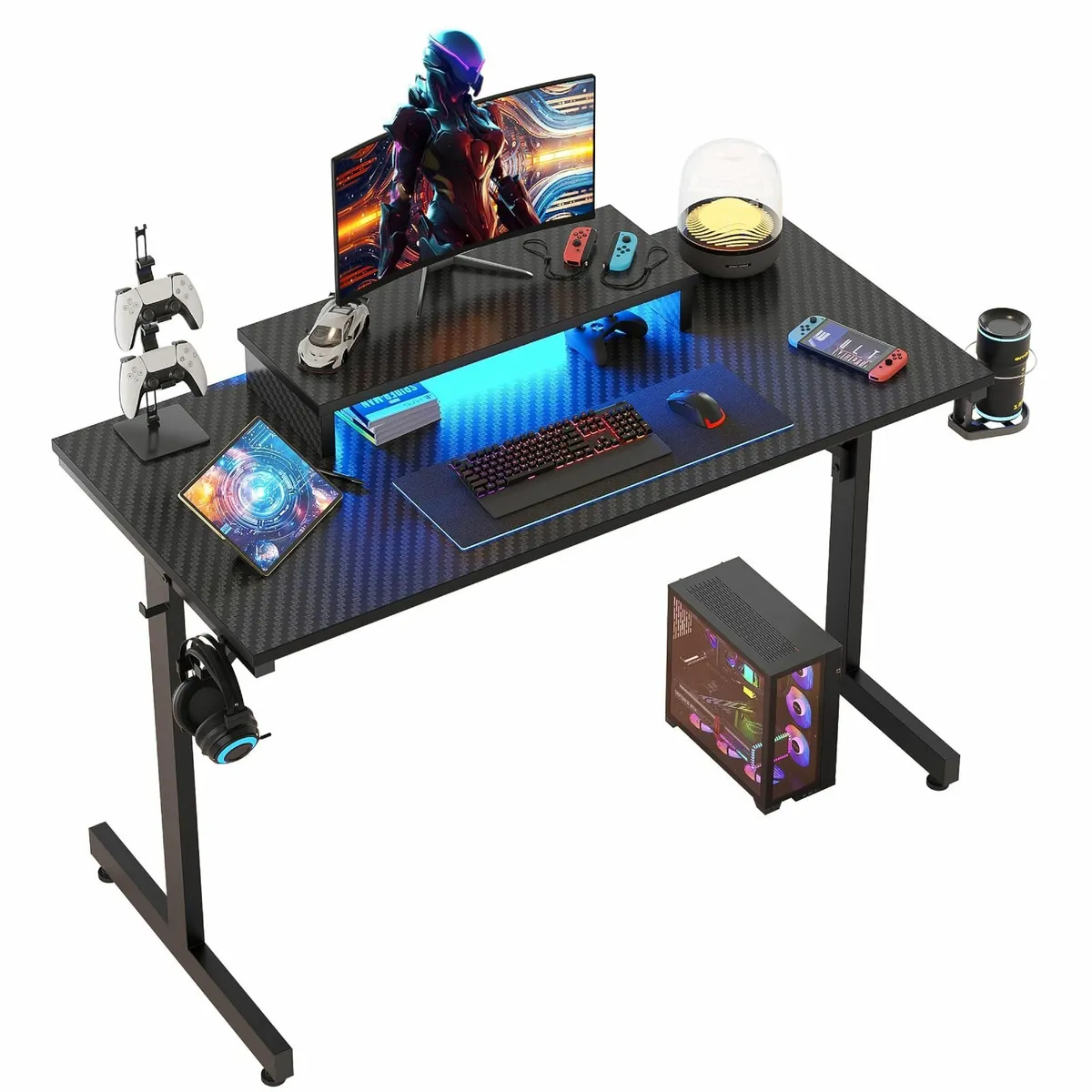 Small Gaming Desk 106.6 CM LED Computer Monitor St - Image 1