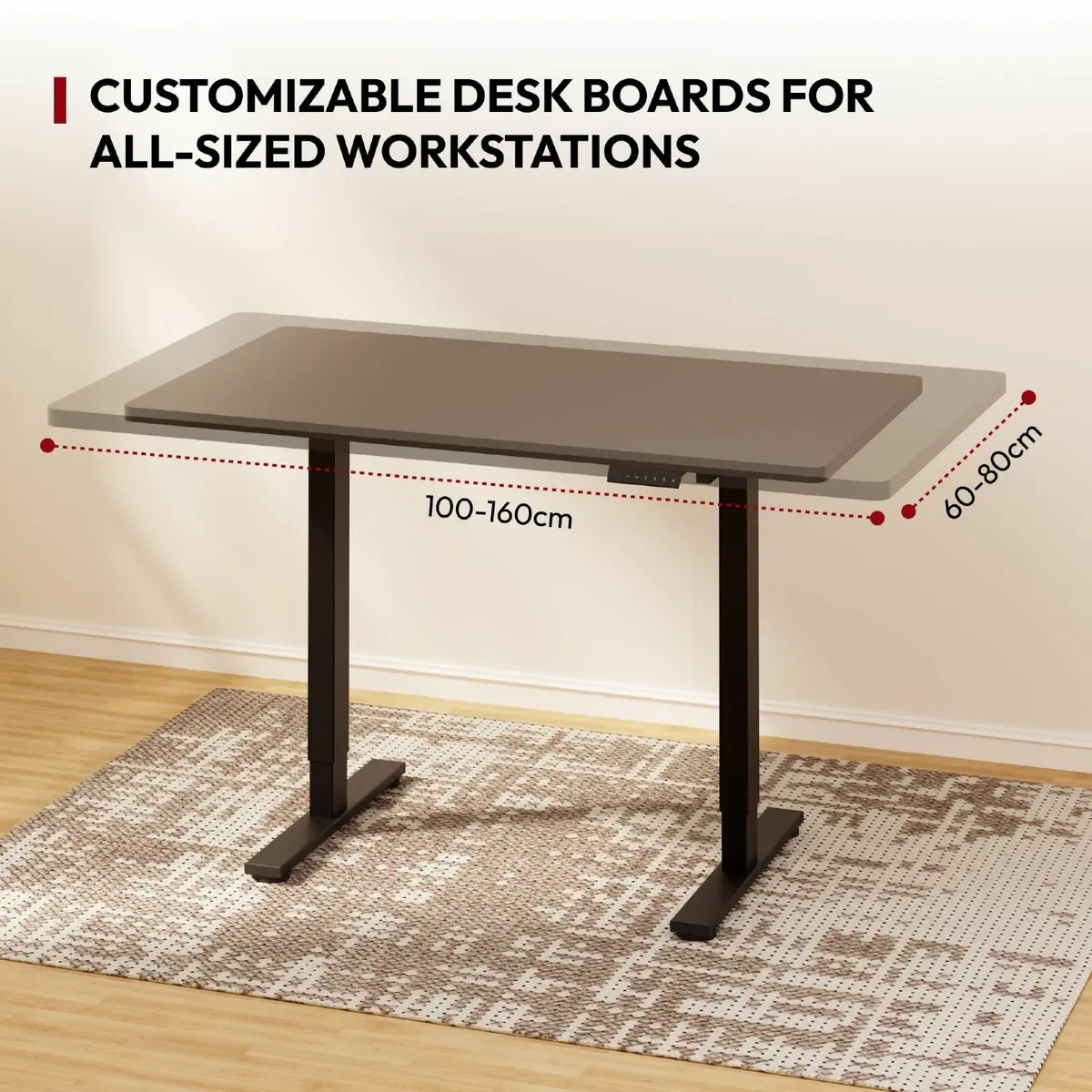 120 x 60cm Electric Standing Desk Height Adjustabl - Image 3