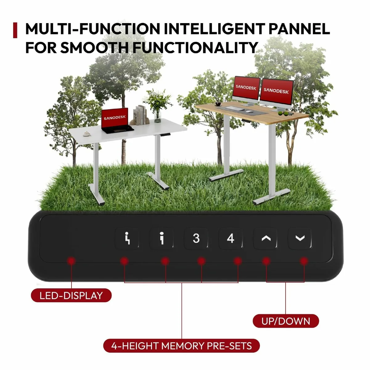120 x 60cm Electric Standing Desk Height Adjustabl - Image 4