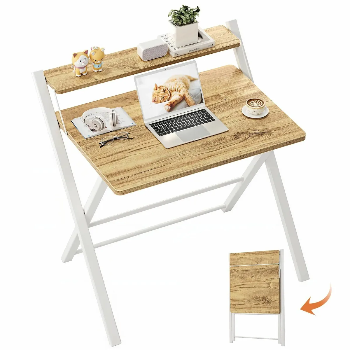 Folding Desk No Assembly RequiredComputer Monitor - Image 1