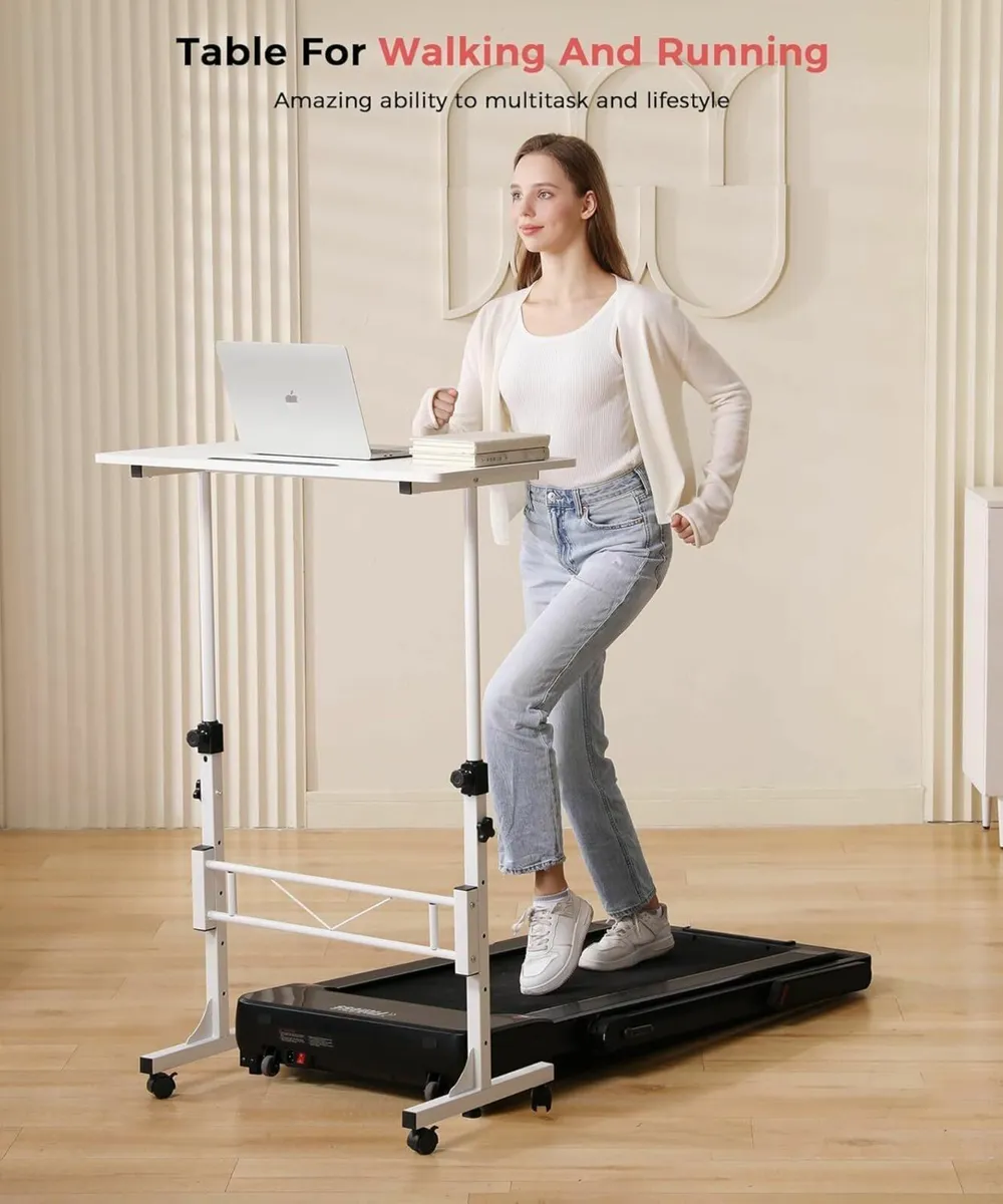 Standing Desk Adjustable Height Mobile Stand Up Wh - Image 4