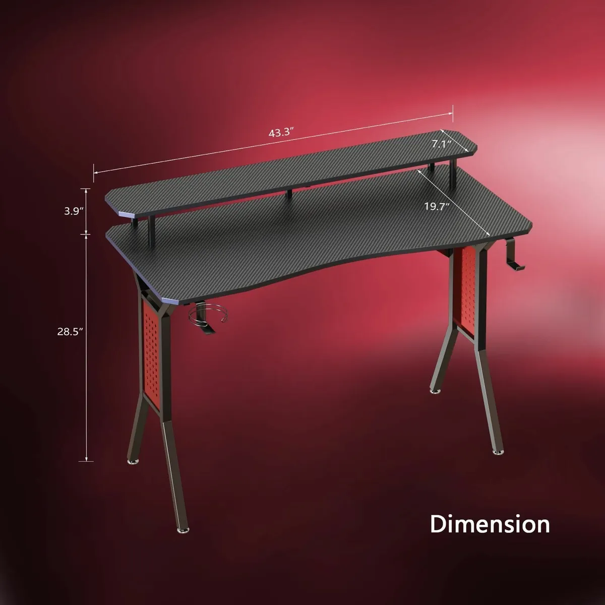 Gaming Desk Computer Large Monitor Stand Solid Met - Image 3