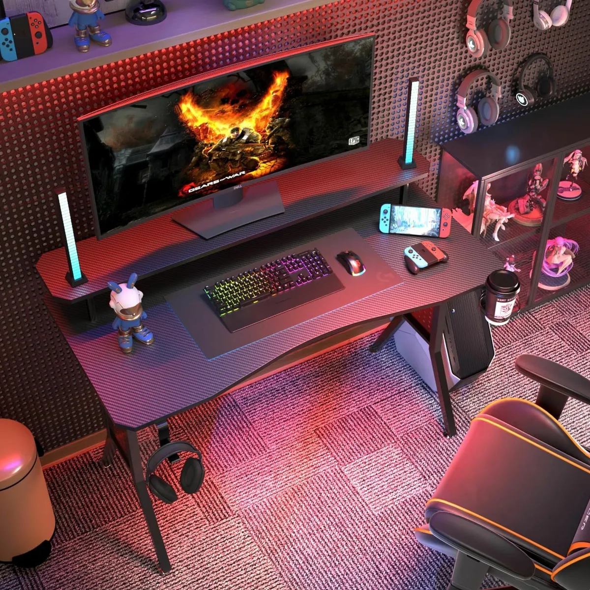 Gaming Desk Computer Large Monitor Stand Solid Met - Image 4