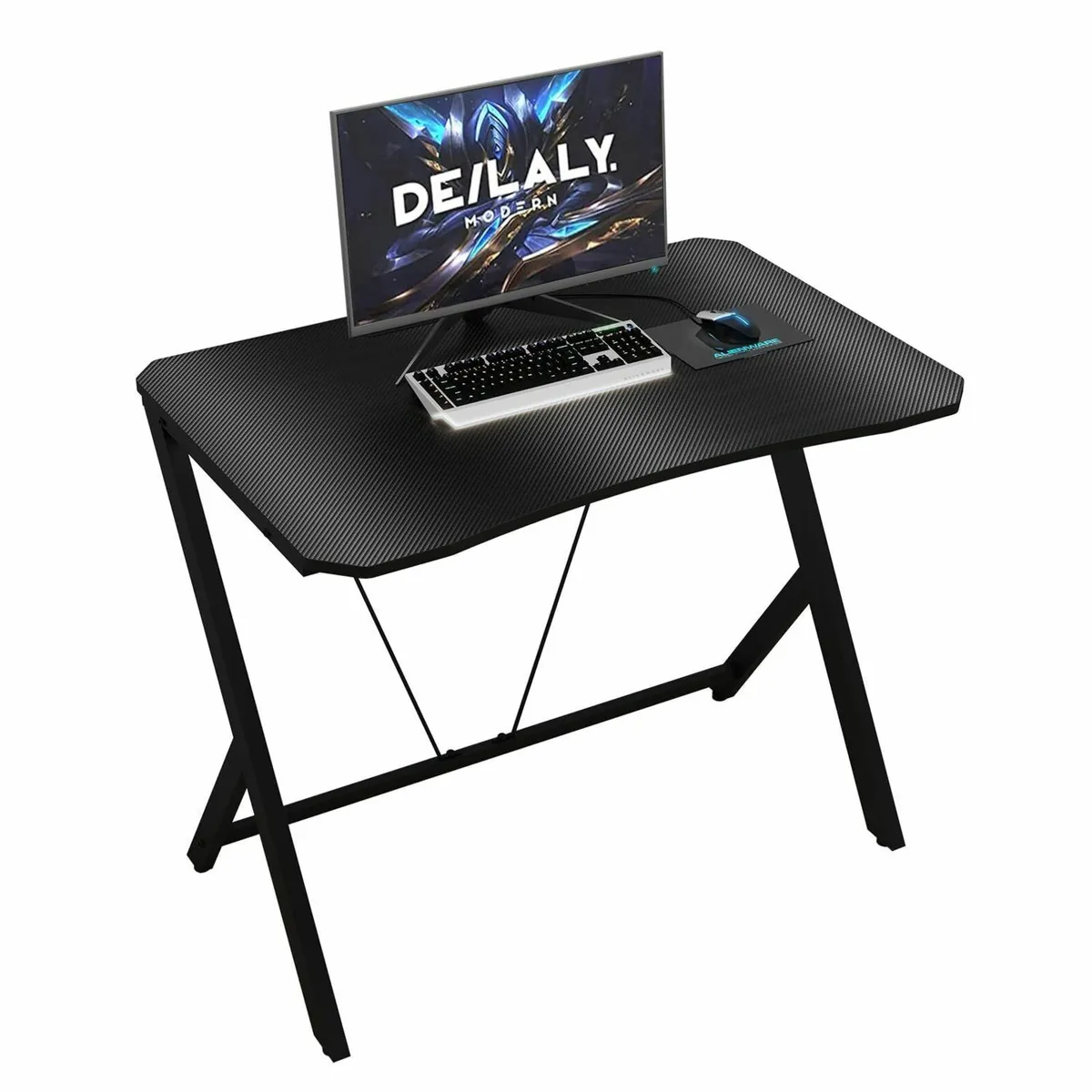 90 CM Width Gaming Desk Carbon Fiber Surface Gamer - Image 1