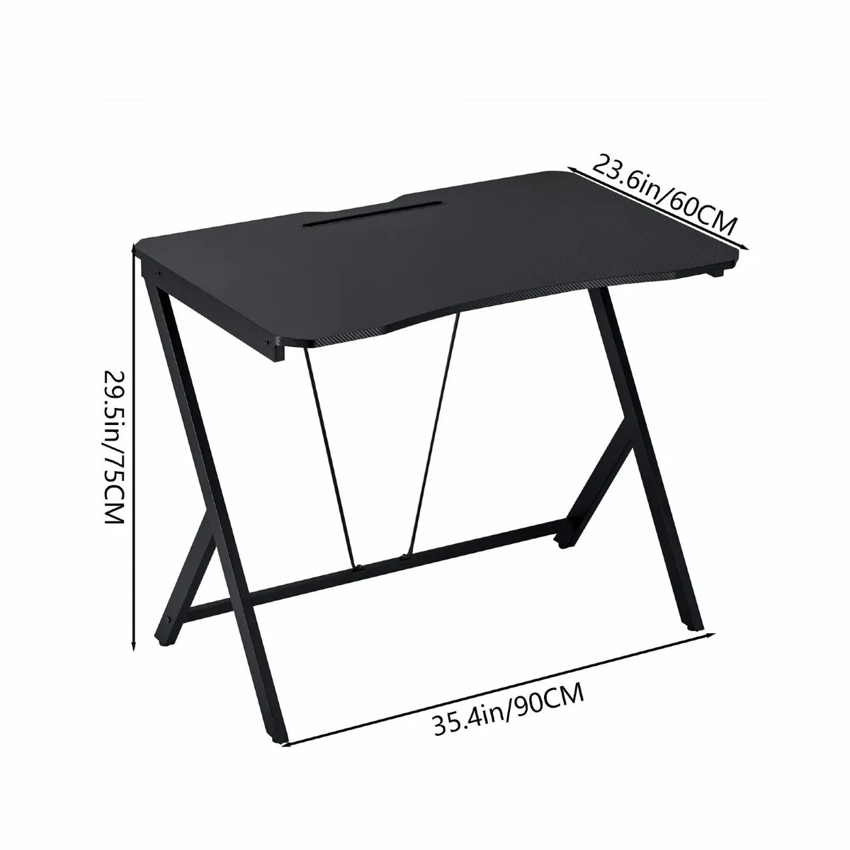 90 CM Width Gaming Desk Carbon Fiber Surface Gamer - Image 3