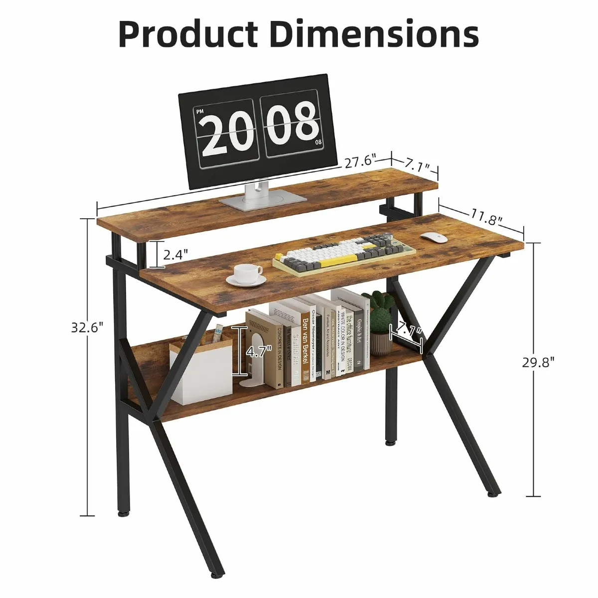 70cm Computer Desk Home Office for Small Spaces Ru - Image 3