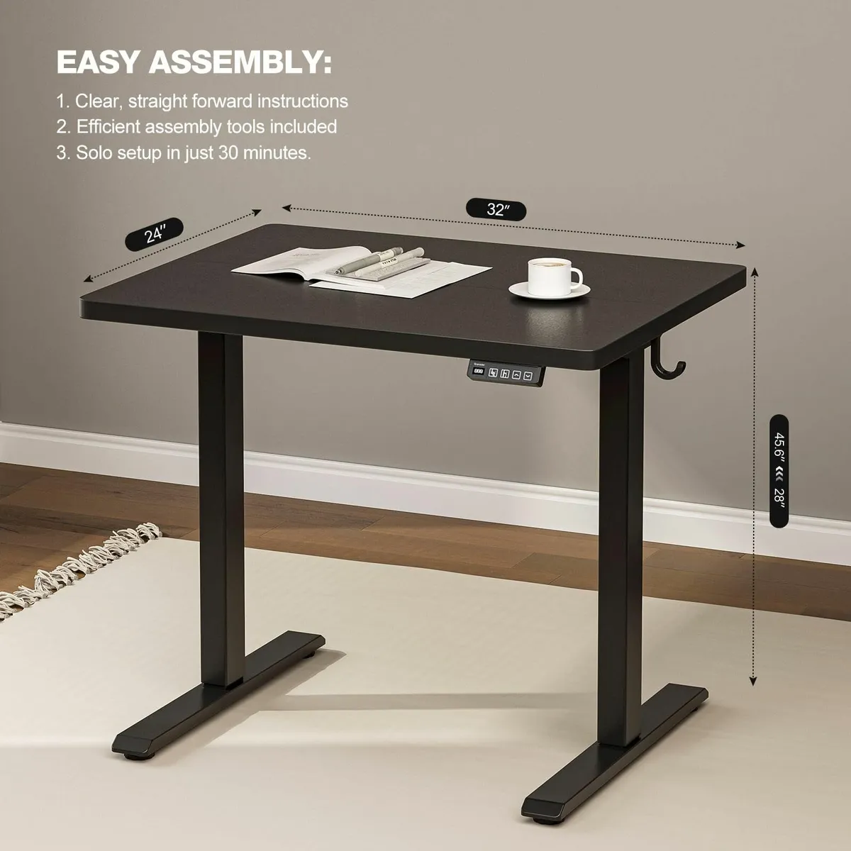 Height Adjustable Electric Standing Desk 80 x 60 c - Image 3