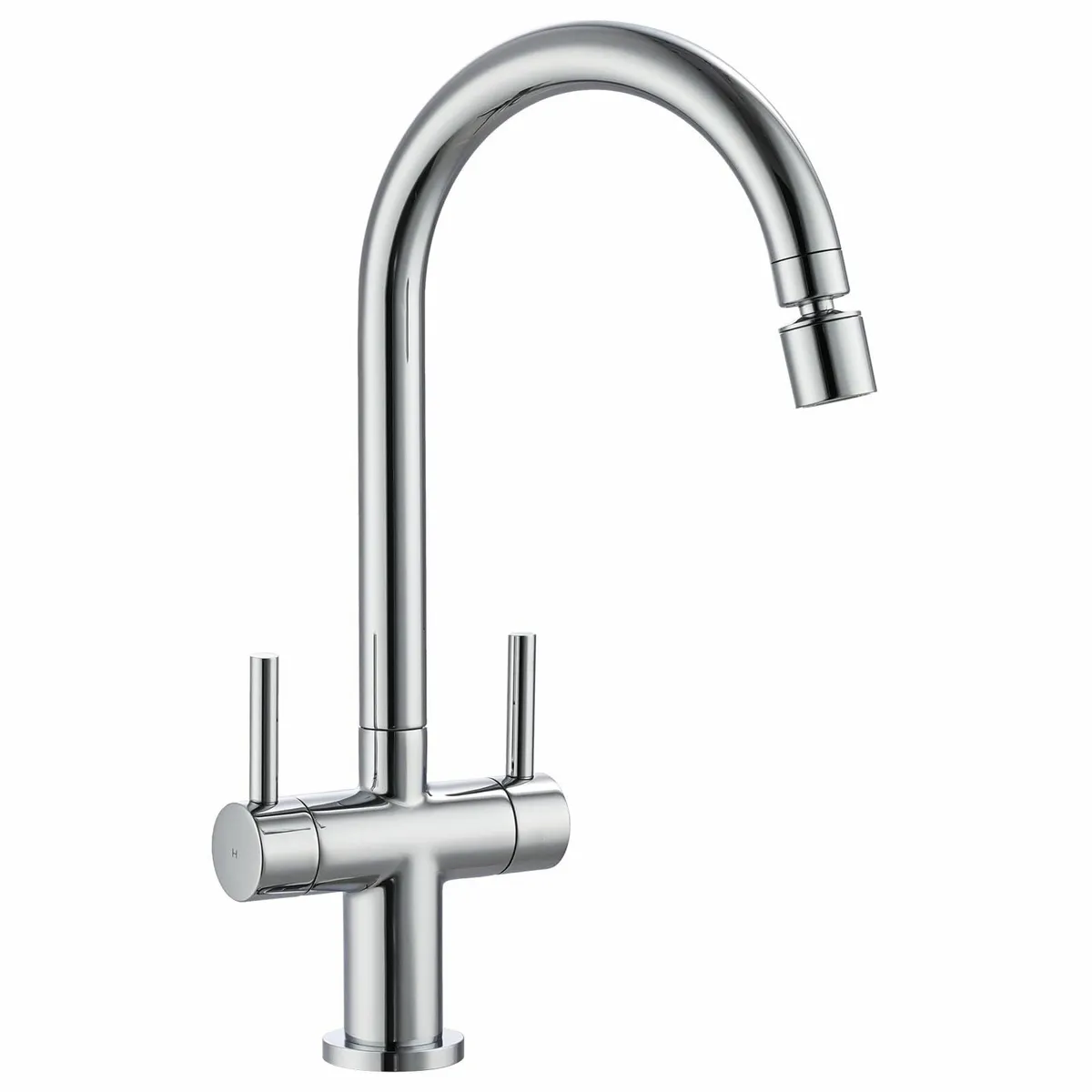 Kitchen Mixer Taps 1 Hole Chrome Dual Lever Tap 2 - Image 1
