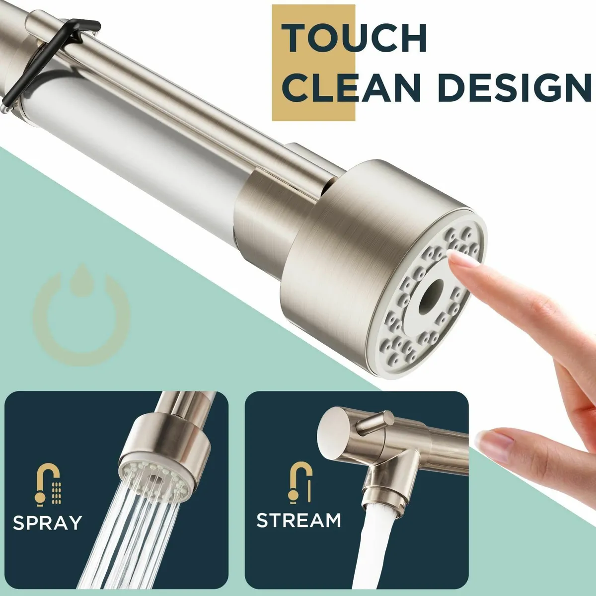 Kitchen Tap Mixer Taps Two Spouts Commercial Sprin - Image 4