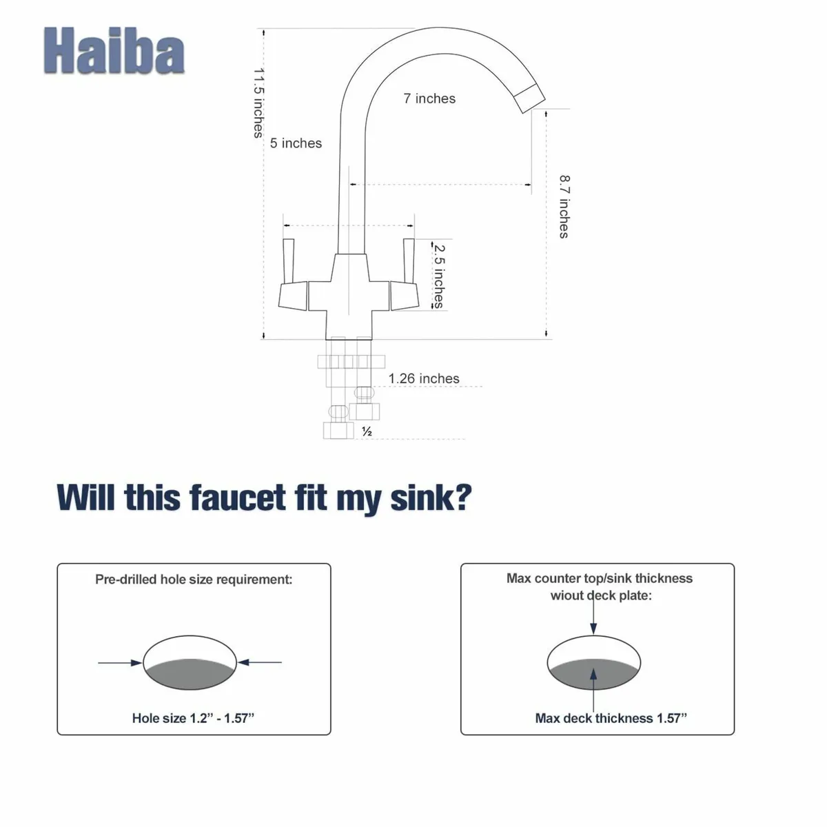 Kitchen Tap Mixer for Sink Monobloc Dual Lever 360 - Image 3