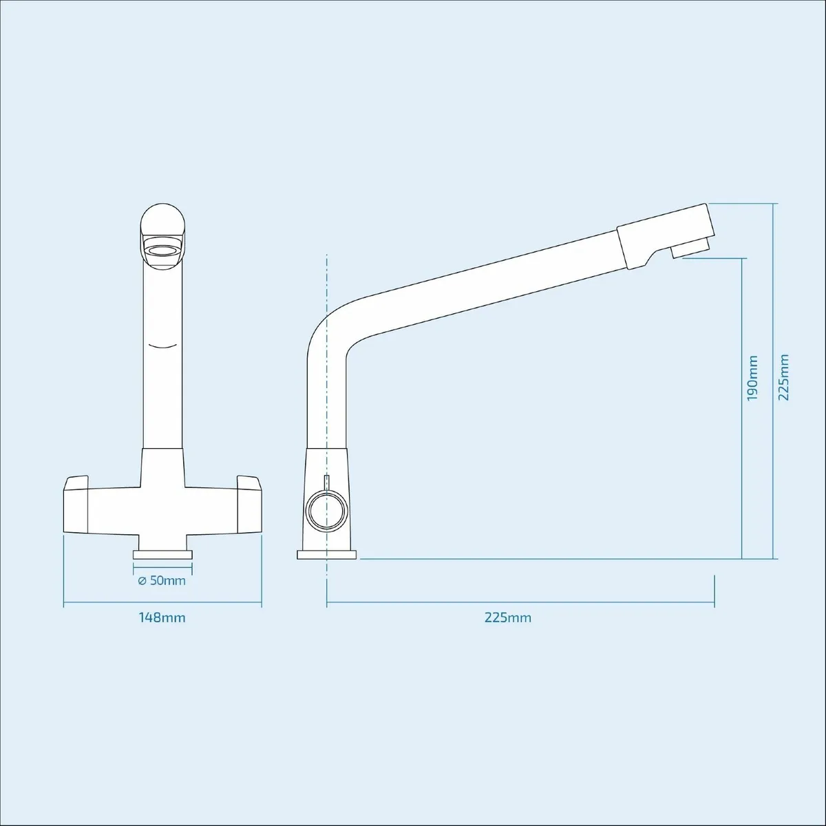 Kitchen Sink Mixer Tap Swivel Spout Twin Handles D - Image 2