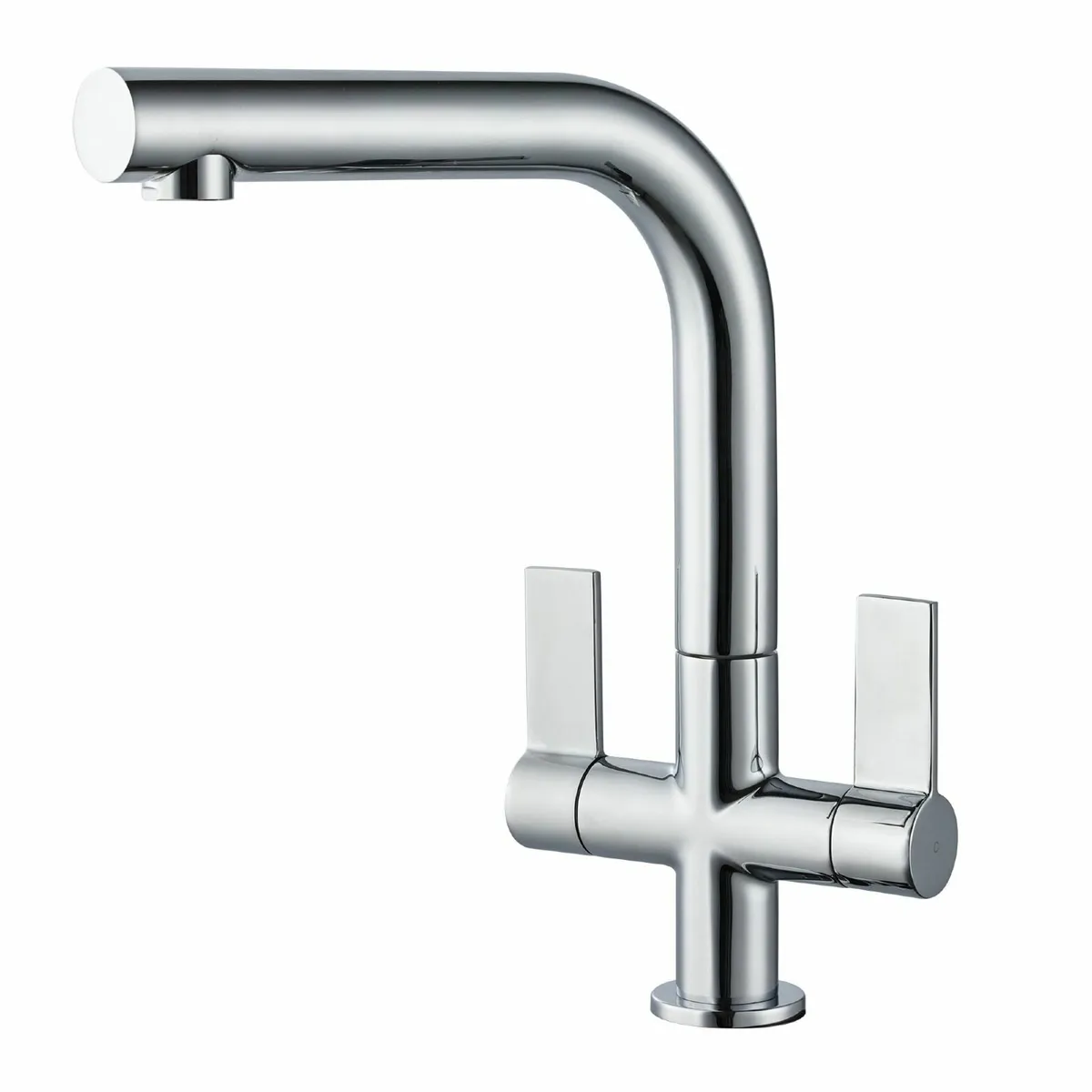 Kitchen Taps Mixer Dual Lever L Shape 1 Hole Squar - Image 1