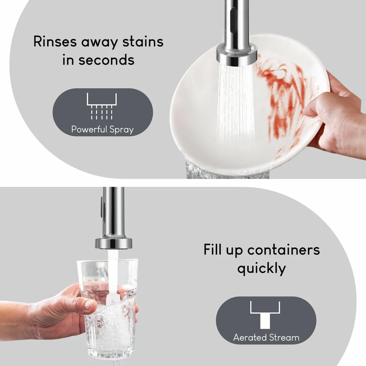 Kitchen Taps Pull Out Spray Chrome Mixer 1 Hole Co - Image 3