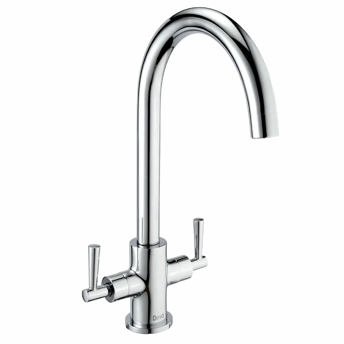 NTN104 Twin Lever Kitchen Sink Mixer Tap Chrome Fi - Image 1