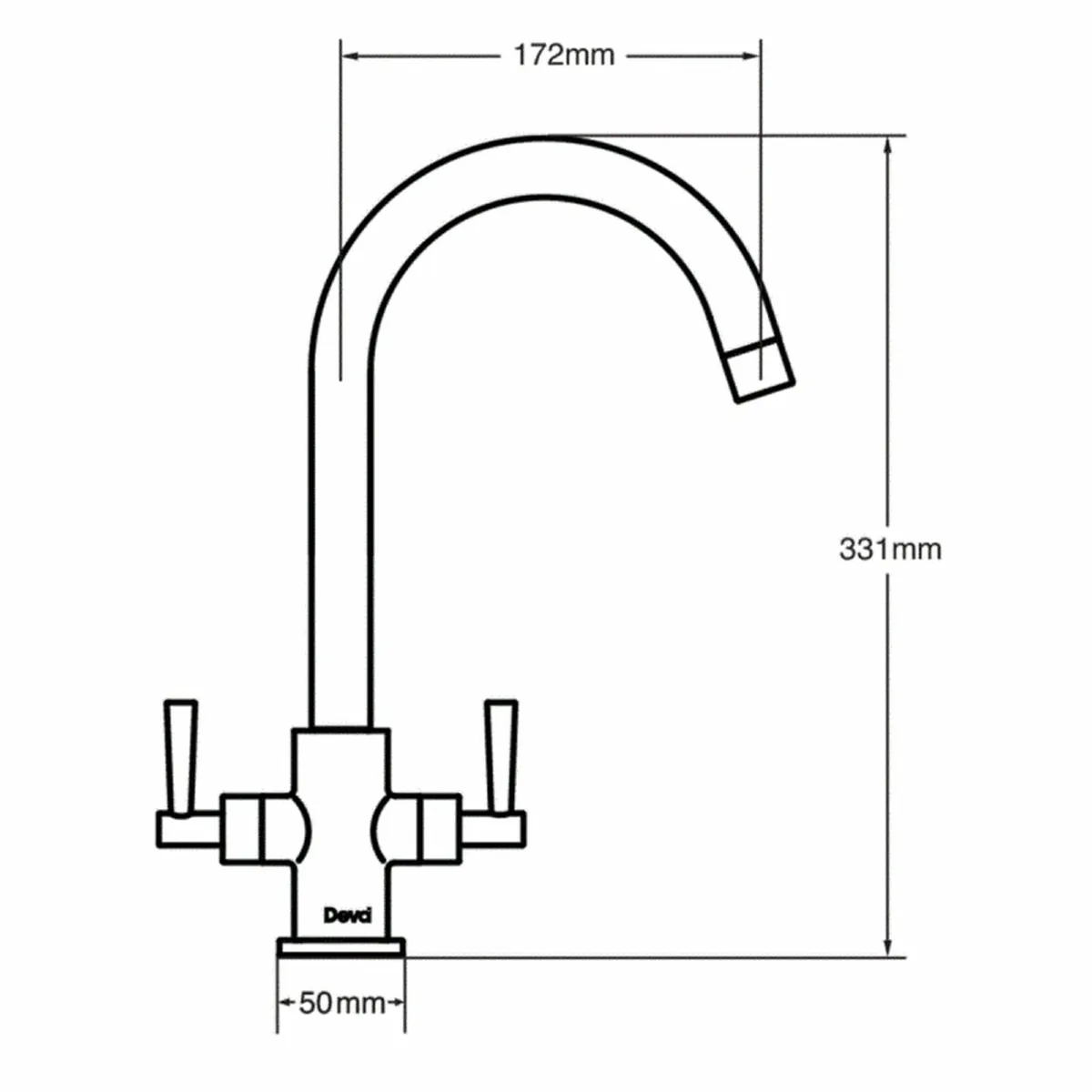 NTN104 Twin Lever Kitchen Sink Mixer Tap Chrome Fi - Image 3