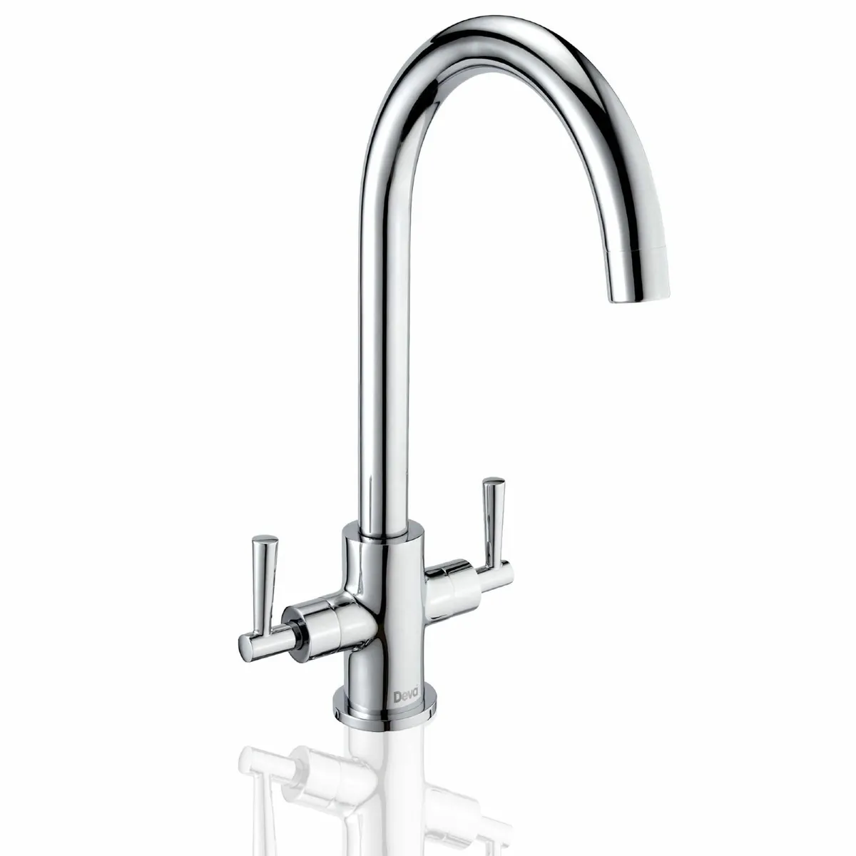 NTN104 Twin Lever Kitchen Sink Mixer Tap Chrome Fi - Image 4