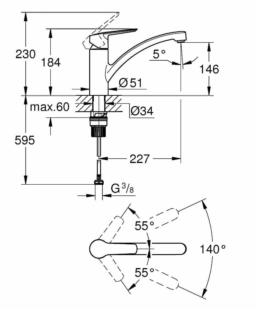 QUICKFIX Start - Kitchen Sink Mixer Tap (Low Spout - Image 3