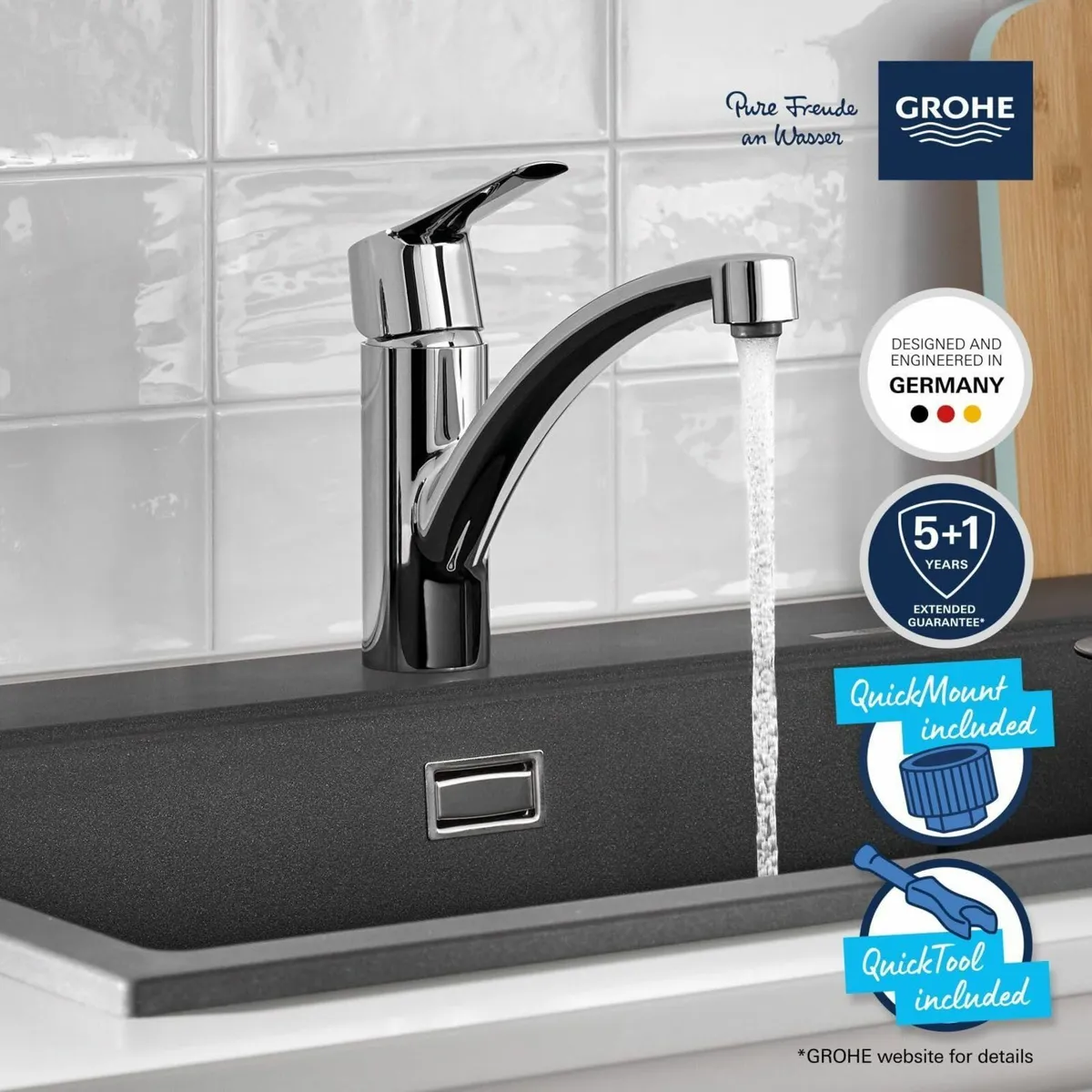 QUICKFIX Start - Kitchen Sink Mixer Tap (Low Spout - Image 4