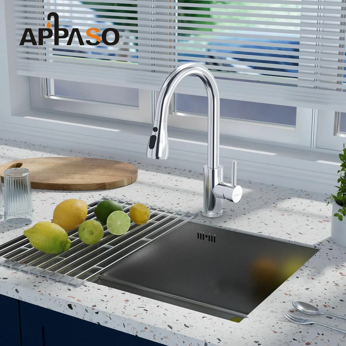 Kitchen Tap Sink Mixer Pull Out Sprayer 360° Swive - Image 2