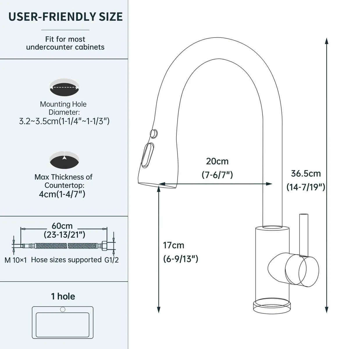 Kitchen Tap Sink Mixer Pull Out Sprayer 360° Swive - Image 3