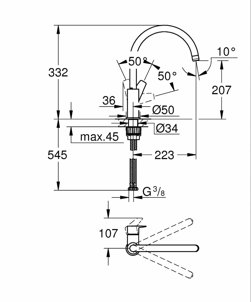 Start Edge – Single Lever Kitchen Sink Mixer Tap ( - Image 3