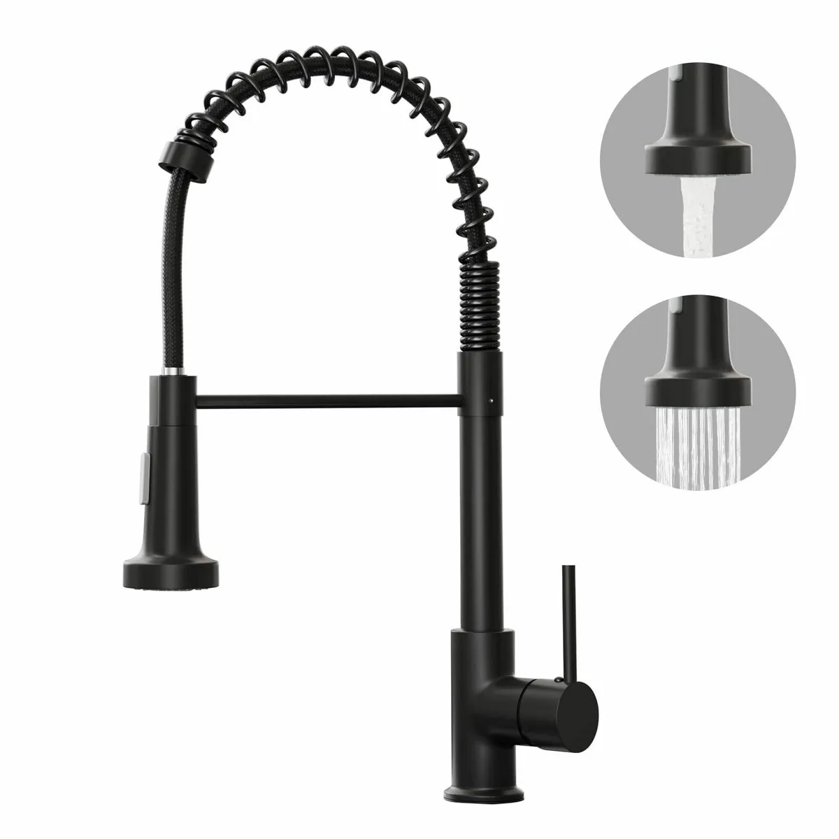 Matte Black Kitchen Sink Tap 2 Function Mixer Taps - Image 1