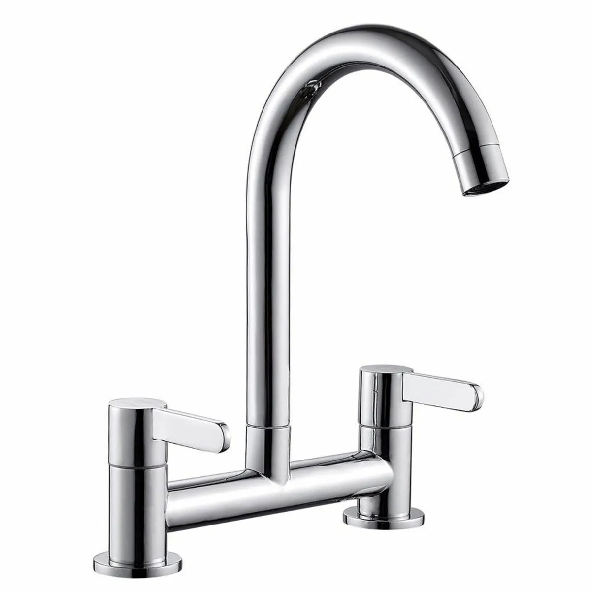 Dual Lever Kitchen taps Mixers 2 Hole Deck Mounted - Image 1