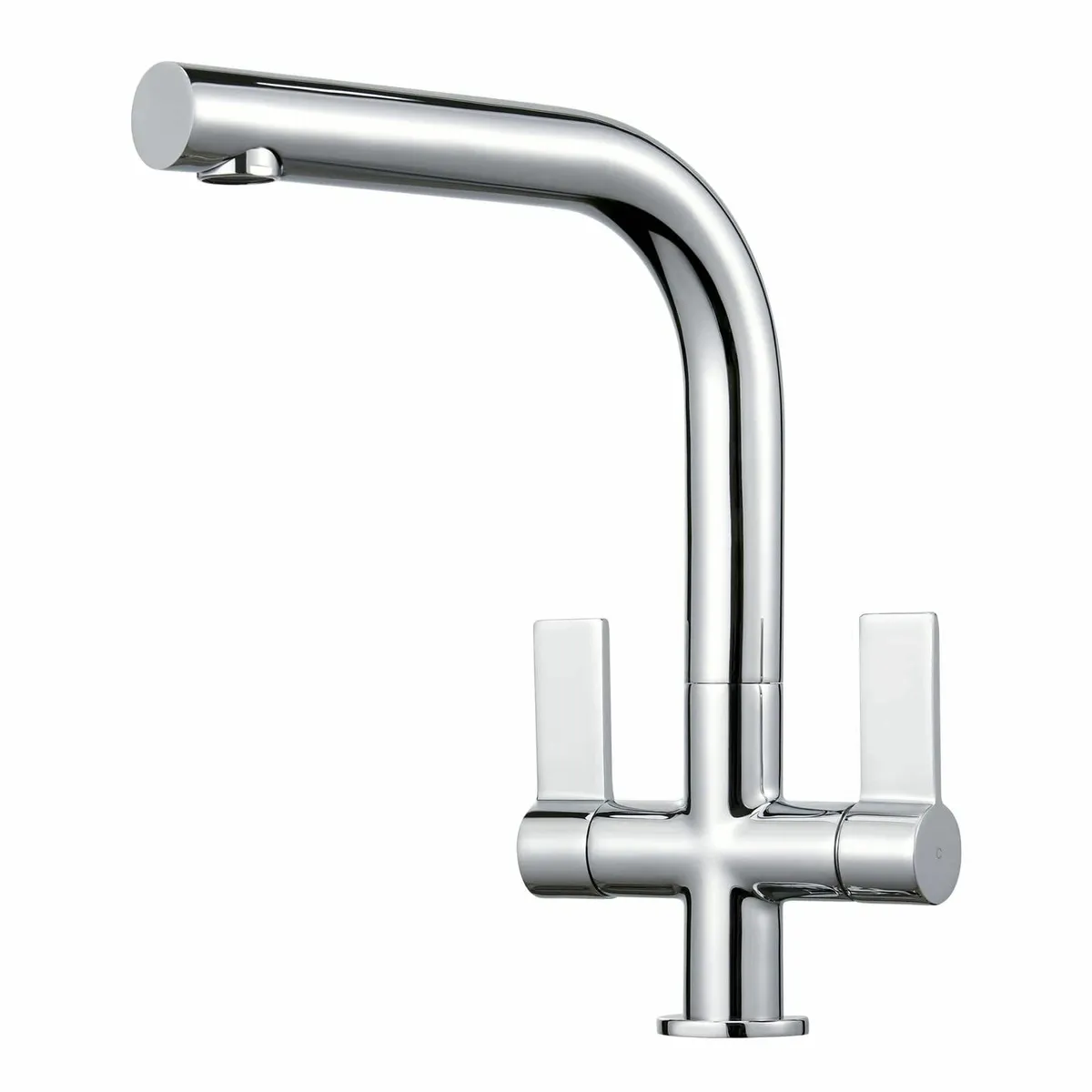 Dual Lever Kitchen Taps L-Shape Sink Mixer Tap Rec - Image 1