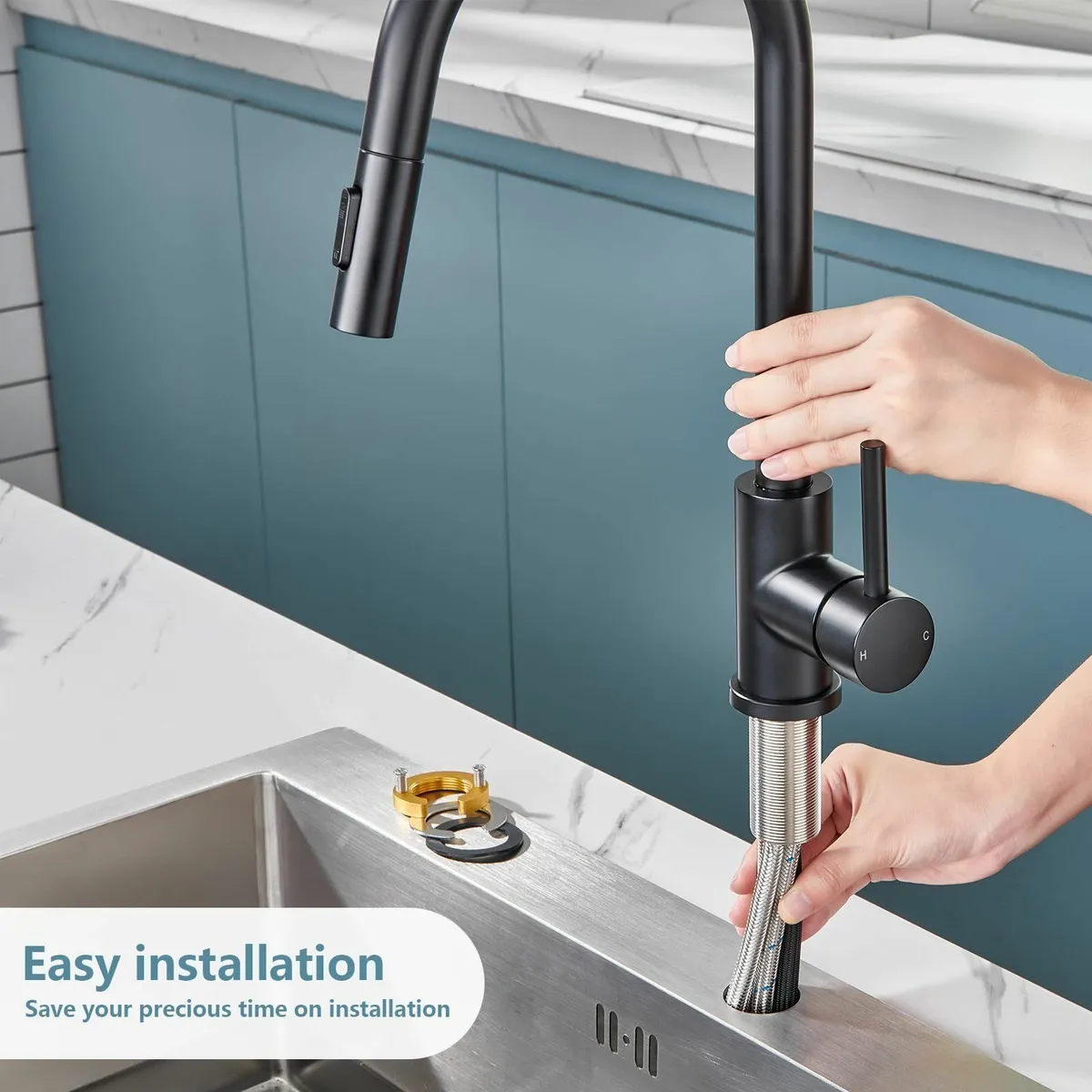 Kitchen TapHigh Arc Swivel 360 2 Spray ModeKitchen - Image 2