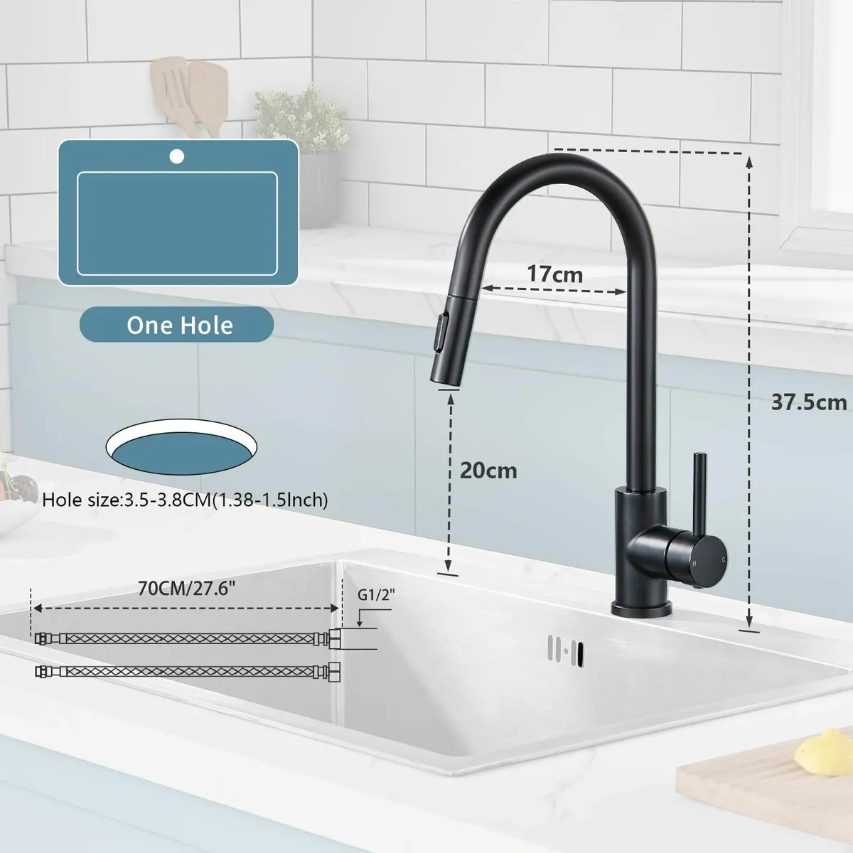 Kitchen TapHigh Arc Swivel 360 2 Spray ModeKitchen - Image 3