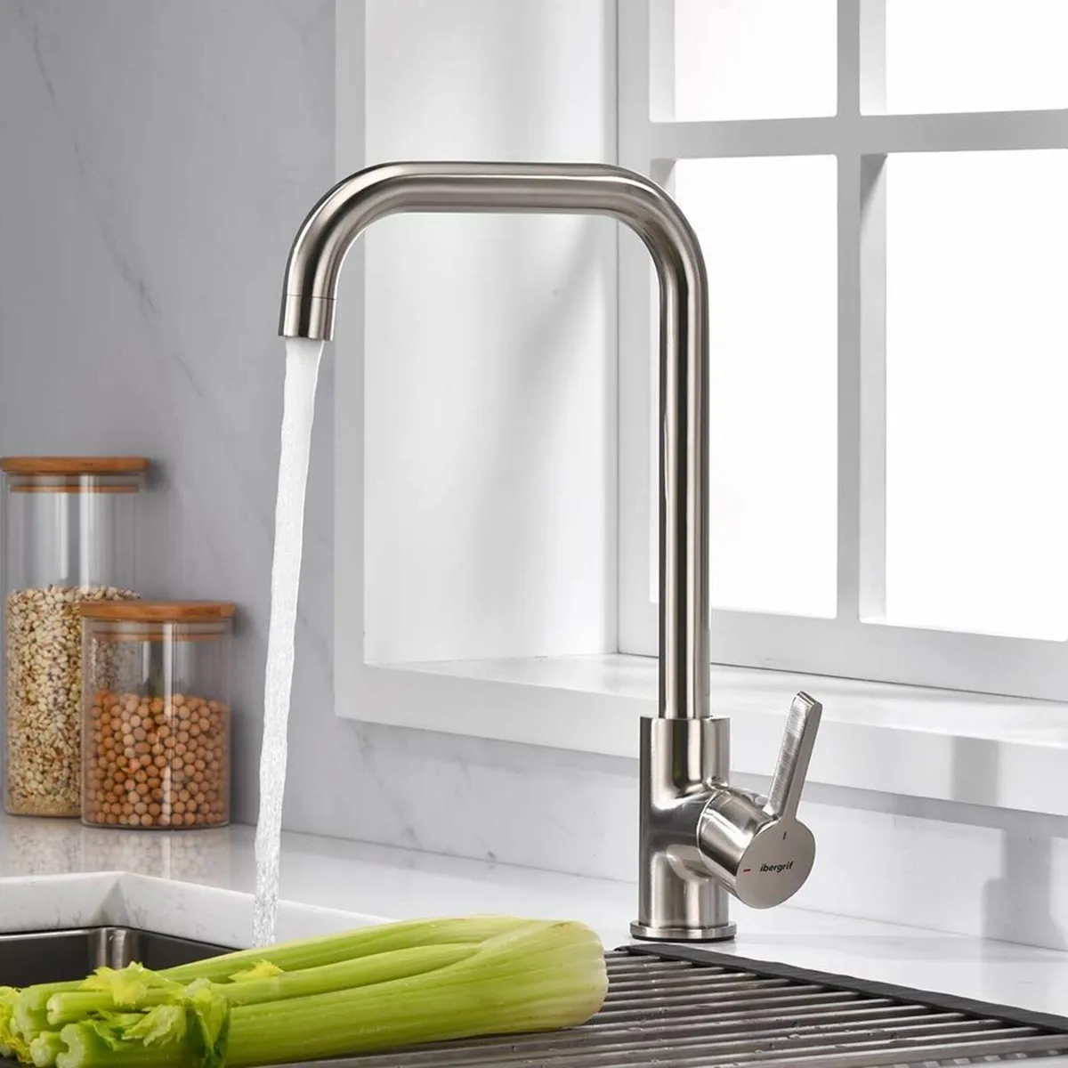 M22105W Kitchen Tap Taps Sink High Spout 360° Swiv - Image 3