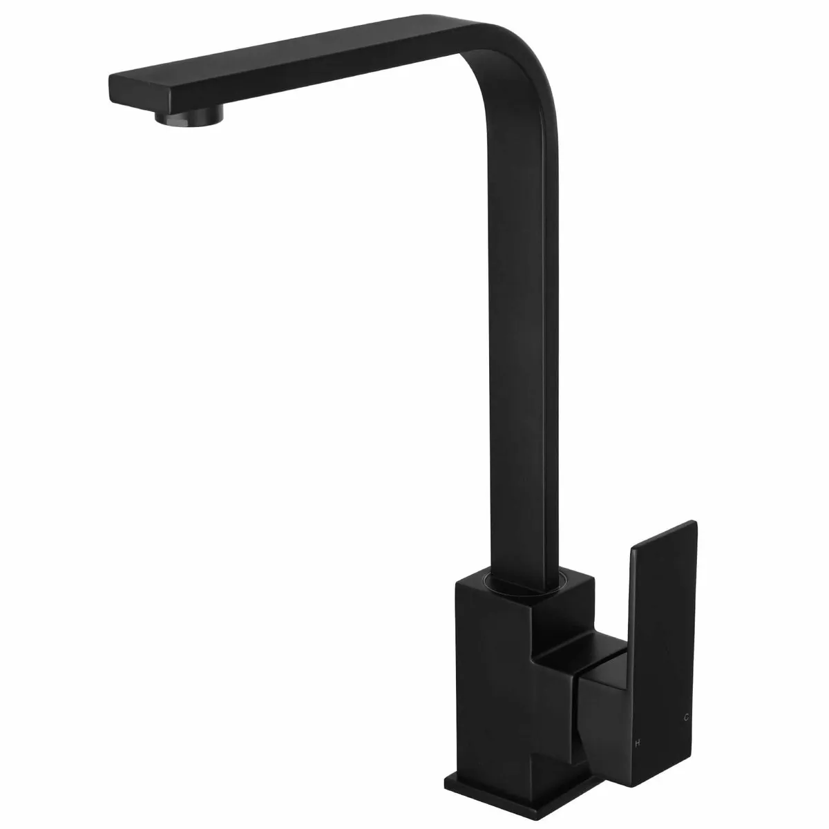 Black Square Kitchen Tap Monobloc Matt Sink Taps f - Image 1