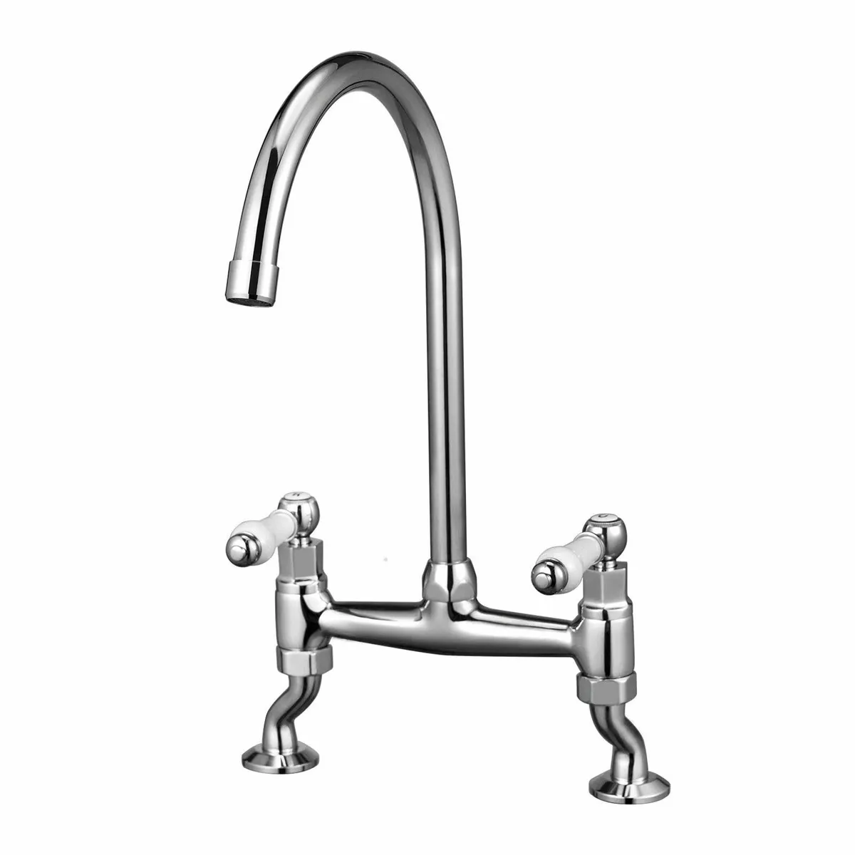Traditional Kitchen Sink Bridge Mixer Tap Dual Cer - Image 1