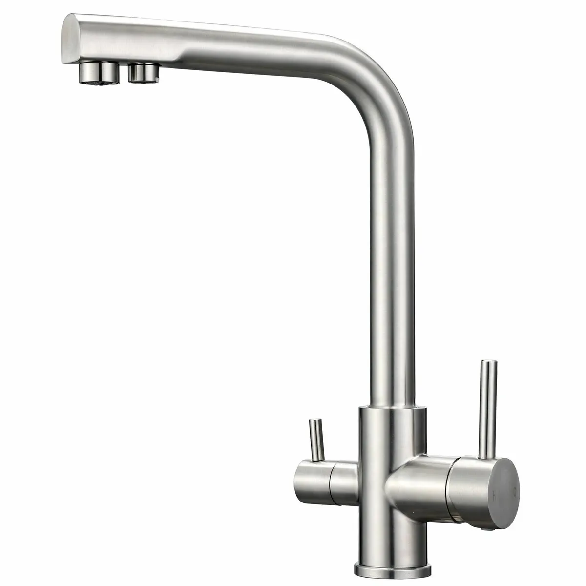 3 Way Kitchen Tap Water Filter Brushed Nickel Thre - Image 1