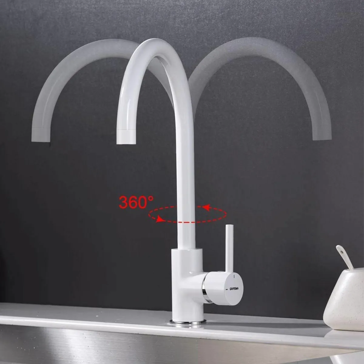 GRIFERÍA DE COCINA-G400W Black Single Lever Kitche - Image 3