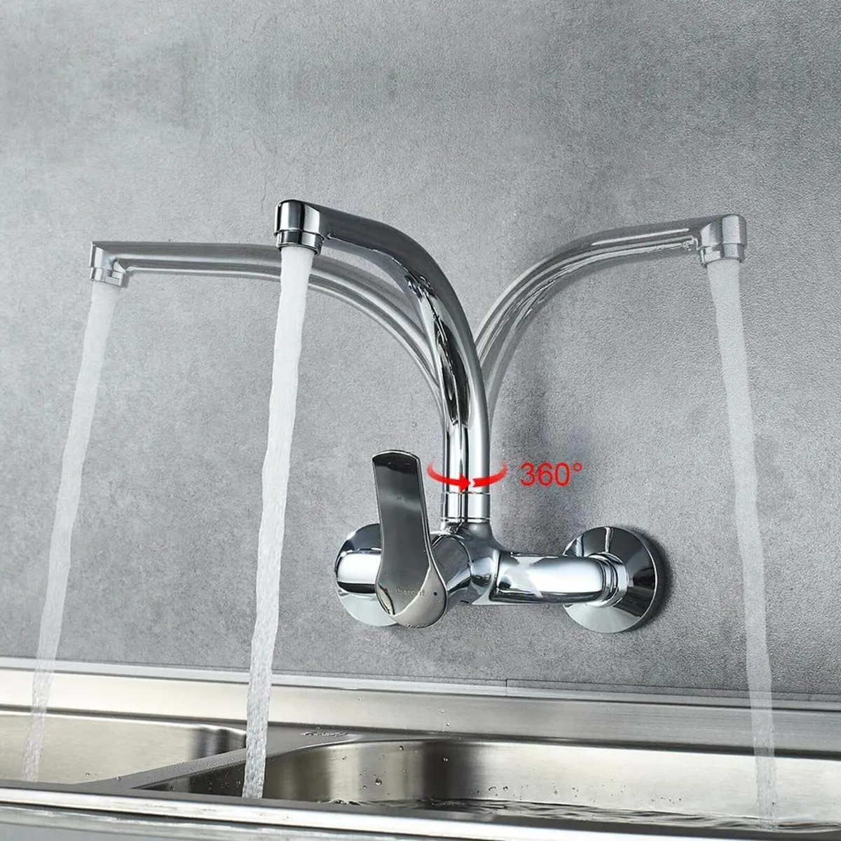 M16357 Wall Mounted Kitchen Tap Single Lever Mixer - Image 3