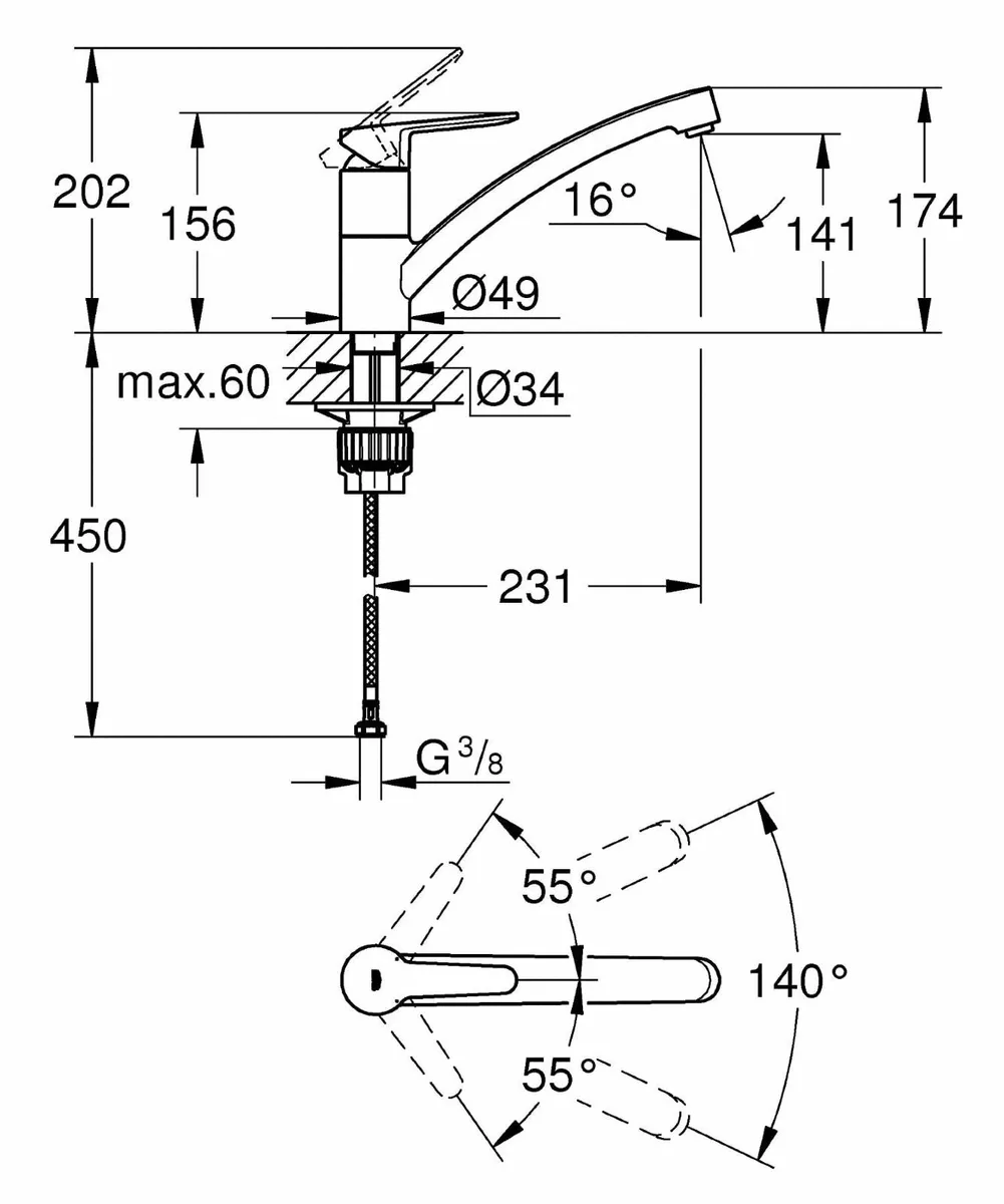 Start Eco Single-Lever Sink Mixer 1/2 Chrome 31685 - Image 3