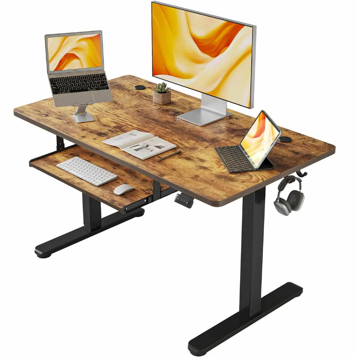 Height Adjustable Electric Standing Desk Keyboard - Image 1