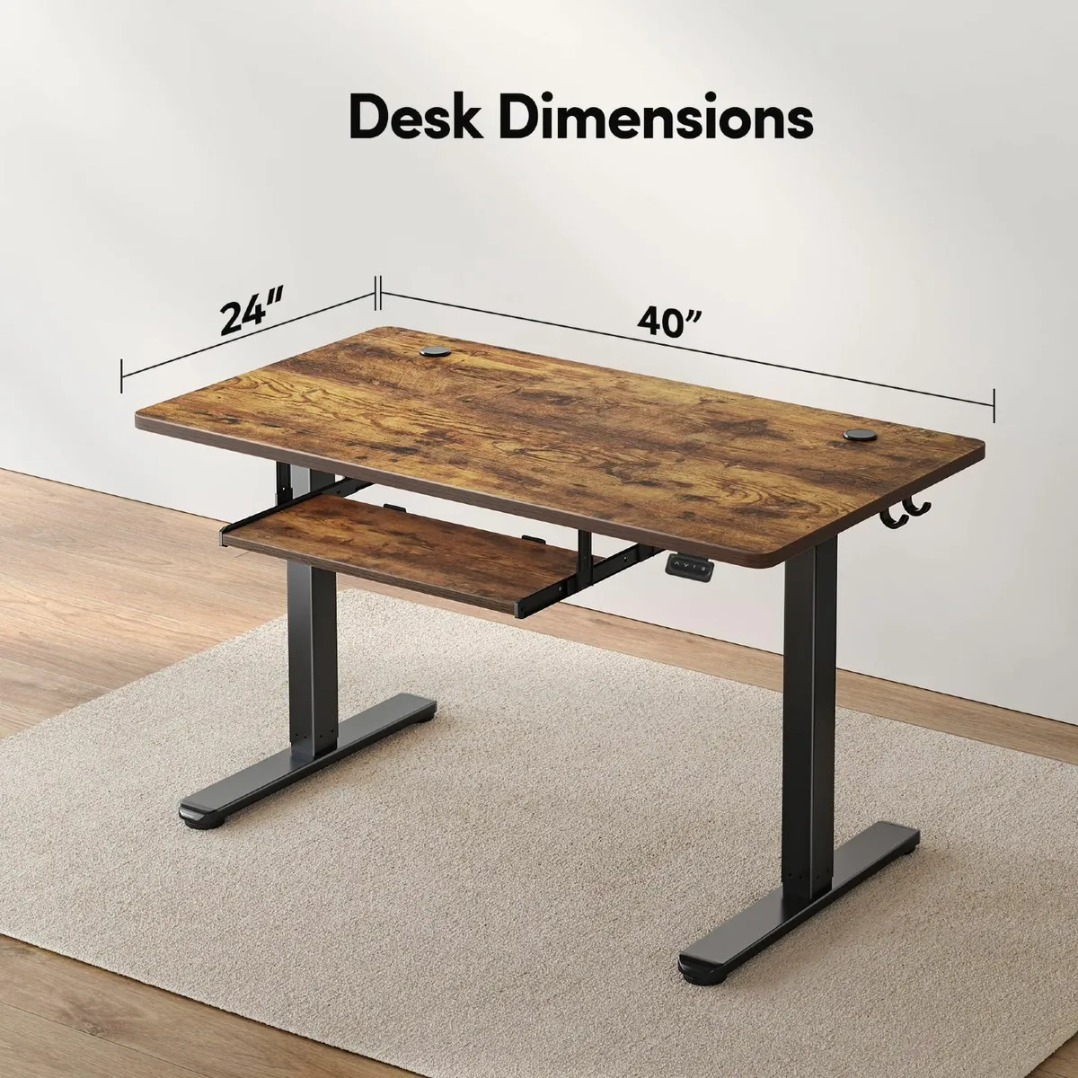 Height Adjustable Electric Standing Desk Keyboard - Image 3