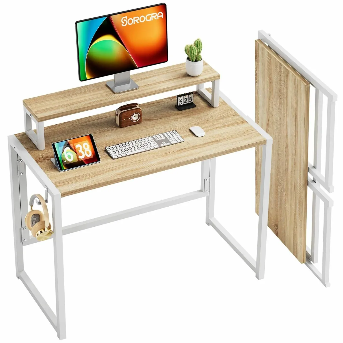 Small Folding Desk 80cm Foldable Computer Monitor - Image 1