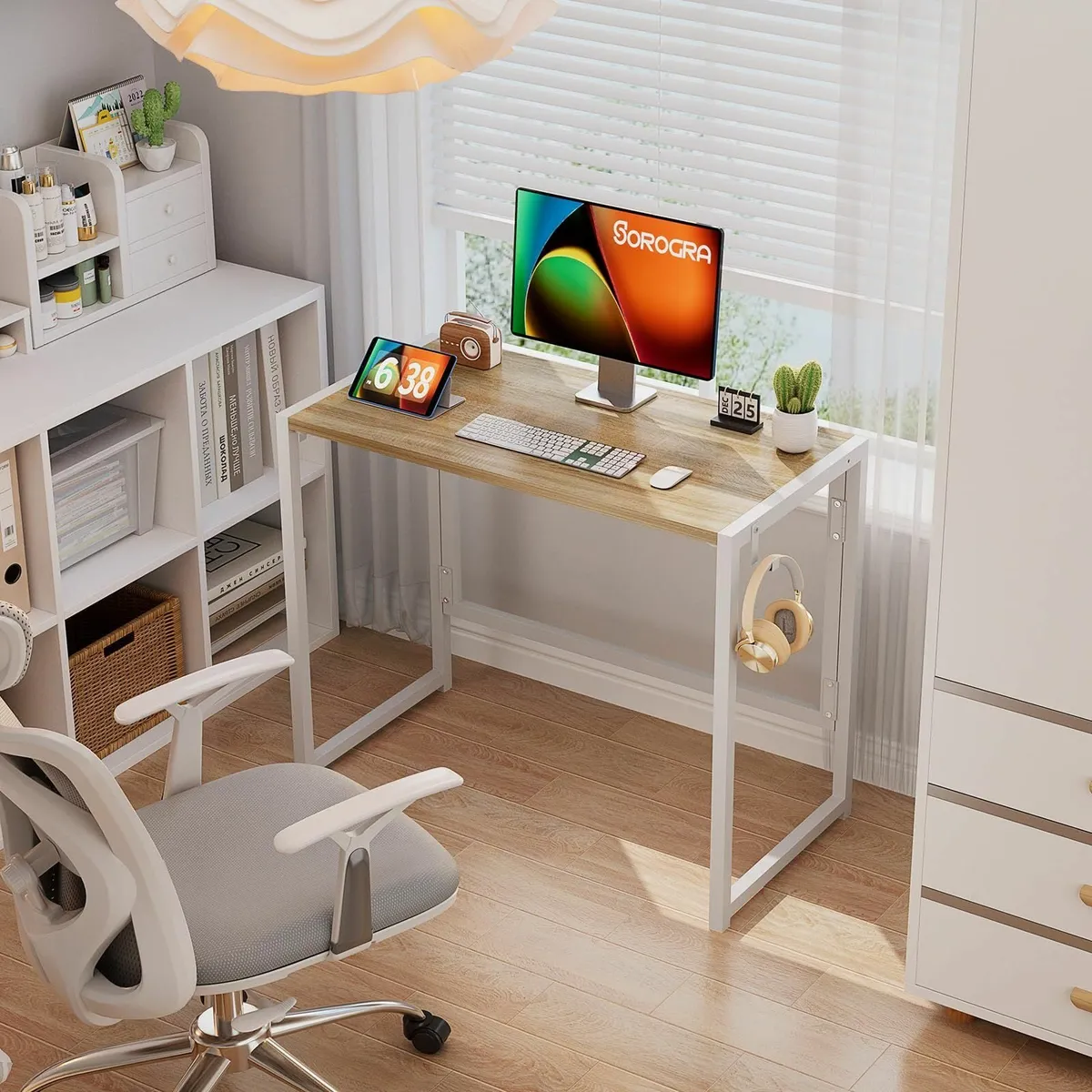 Small Folding Desk 80cm Foldable Computer Monitor - Image 2