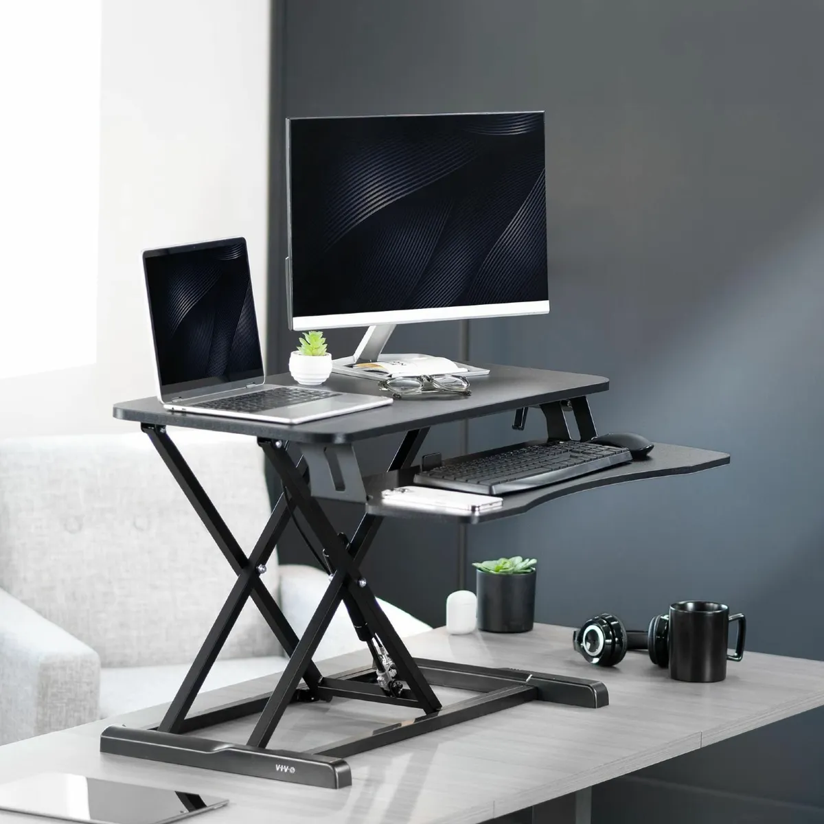 Standing 81 cm Desk Converter Height Adjustable Ri - Image 2