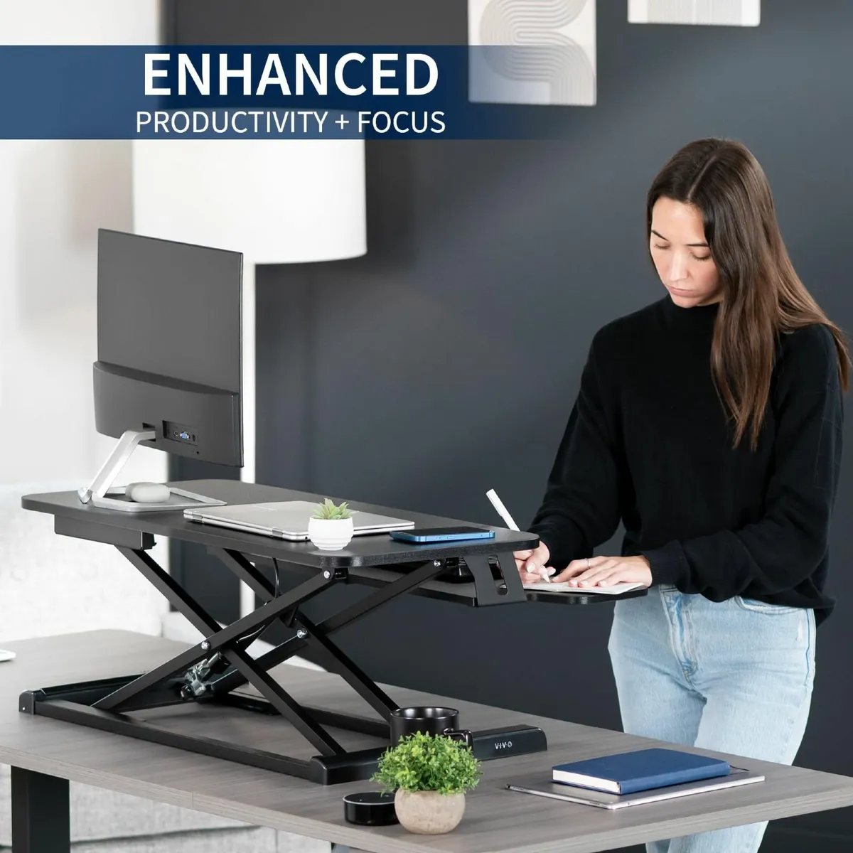 Standing 81 cm Desk Converter Height Adjustable Ri - Image 4