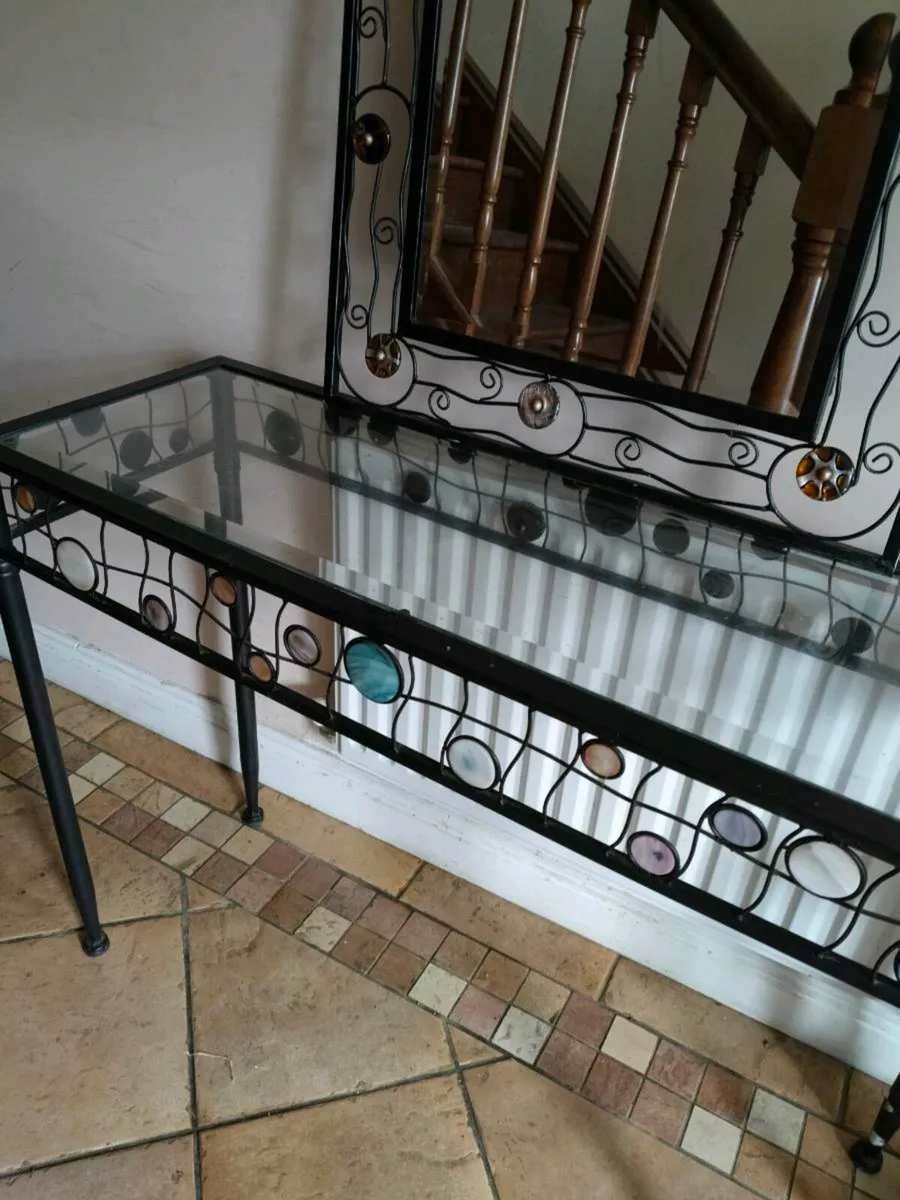 Steel Hall table and mirror to match. Beautiful un - Image 2