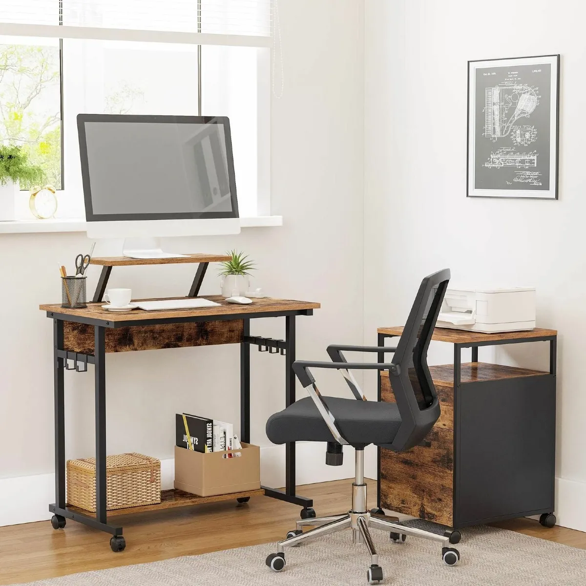 Mobile Computer Desk Study Writing Table Monitor S - Image 2