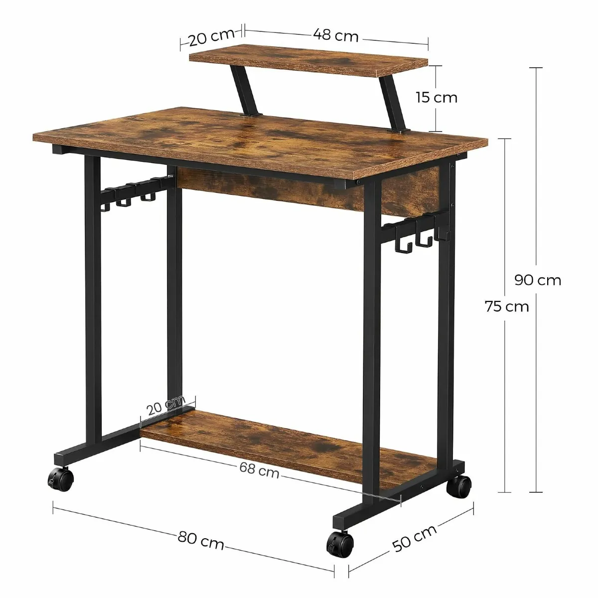 Mobile Computer Desk Study Writing Table Monitor S - Image 3