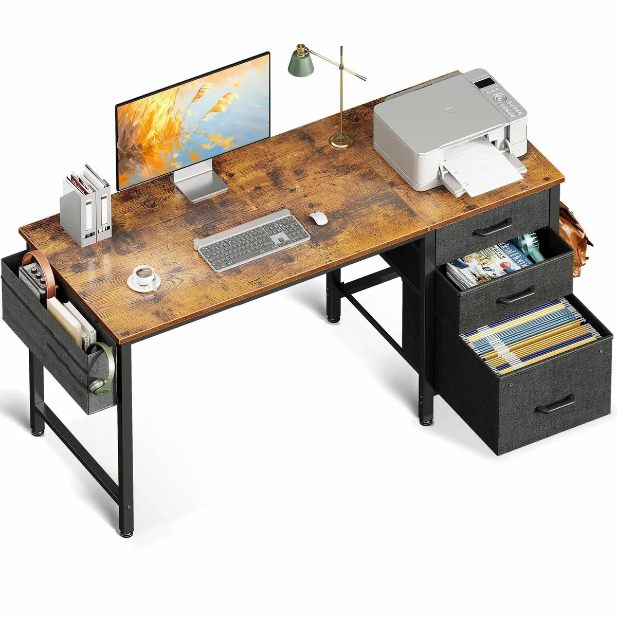 Computer Desk Drawers 120×48cm Office Storage Reve - Image 1