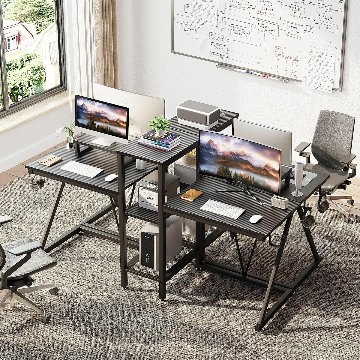 2 Person Gaming Desk71 Dual Computer Desk Monitor - Image 2
