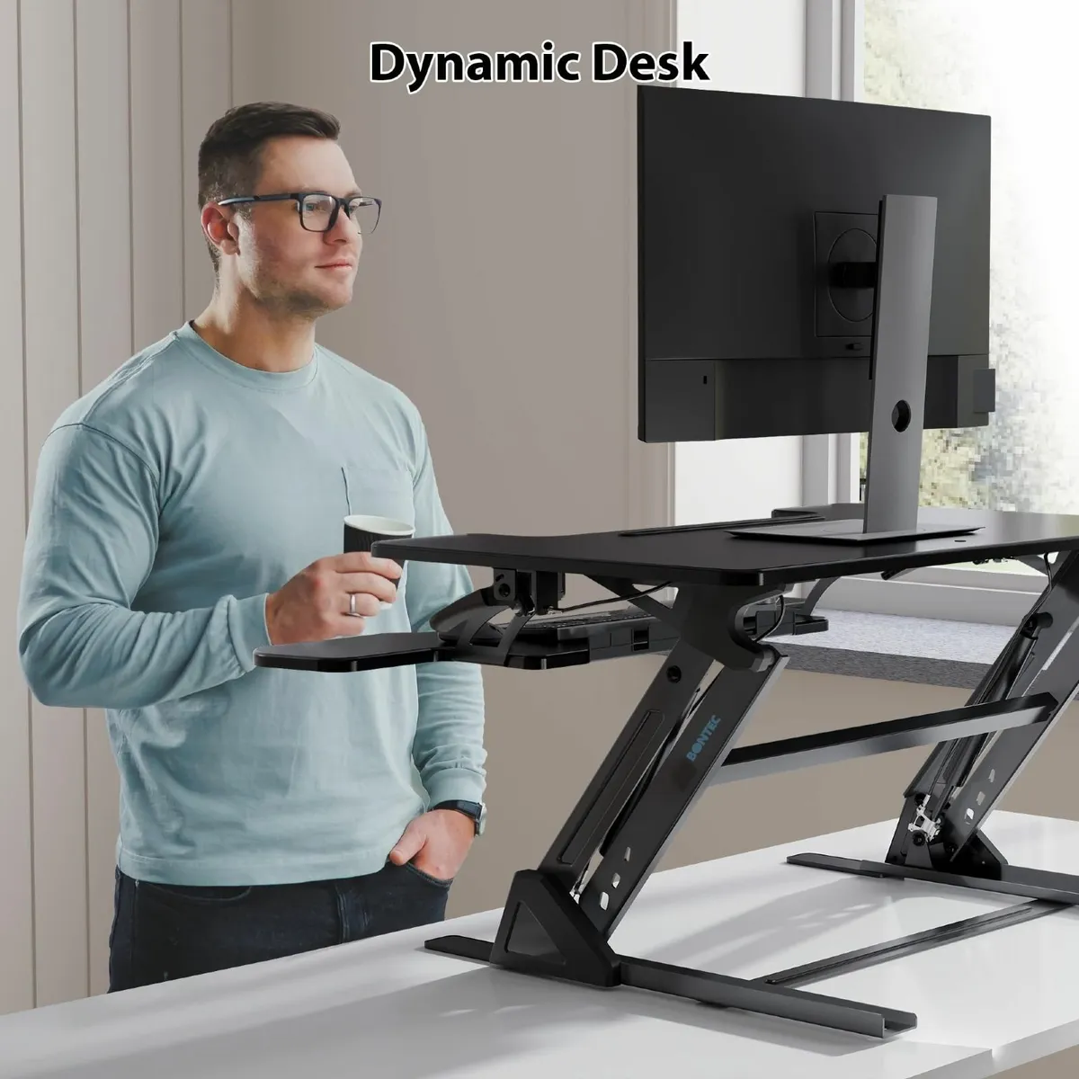Standing Desk Converter Dual Gas Spring Height Adj - Image 4