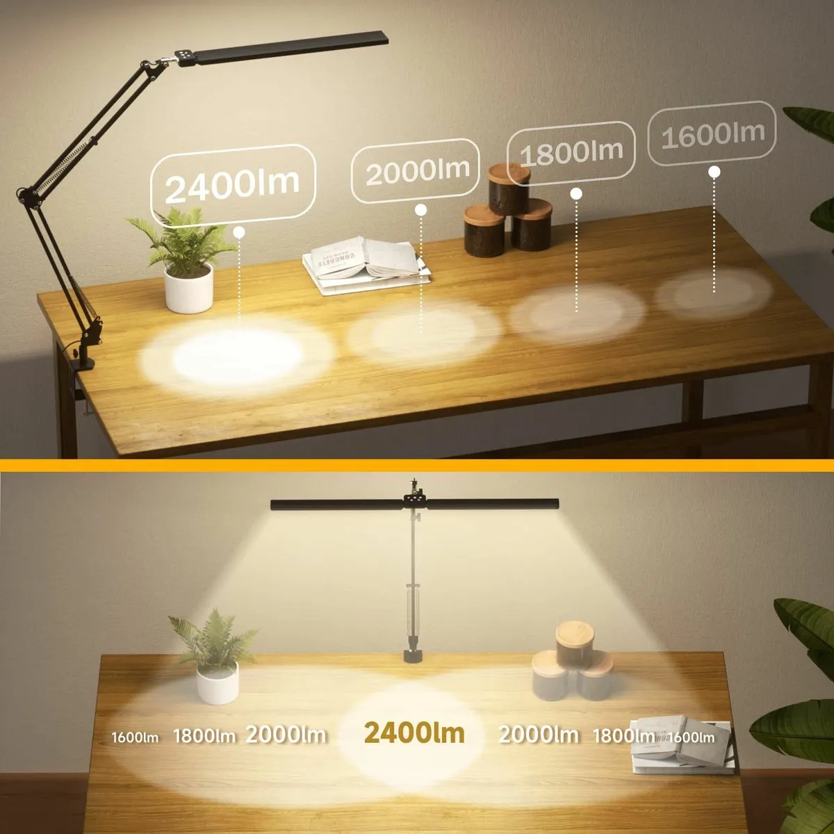 LED Desk Lamp - Double Head Light Remote Control E - Image 2